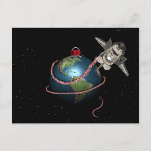 Space Shuttle STS Santa Christmas Feestdagenkaart