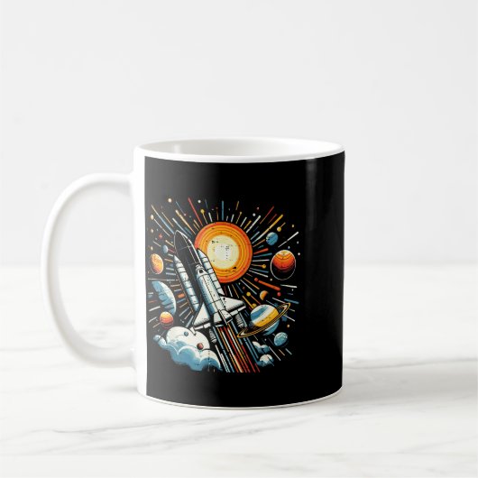 Space Shuttle Sun Planets Rocket Galaxy Boys Kids  Koffiemok (Links)