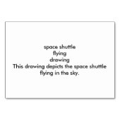 Space Shuttle Vliegende Flashcards Lezen Kaart (Achterkant)
