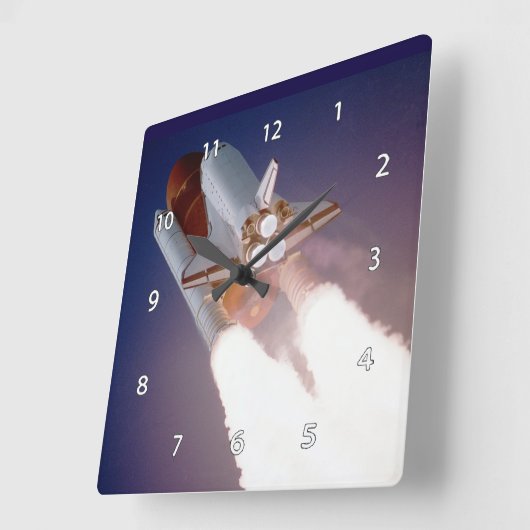 Space Shuttle Wall Clock Vierkante Klok (Hoek)