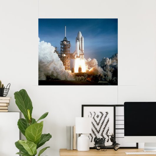 Space Shuttle waterlancering Poster (Thuiskantoor)