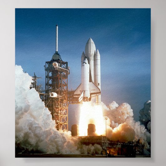 Space Shuttle waterlancering Poster (Voorkant)