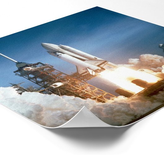 Space Shuttle waterlancering Poster (Hoek)