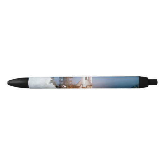 Space Shuttle waterlancering Zwarte Inkt Pen (Voorkant)