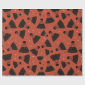 Space Shuttlecock Red Wrapping Paper Cadeaupapier (Vlak)