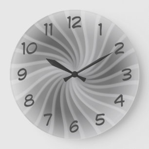 Space Silver Twirl Grote Klok