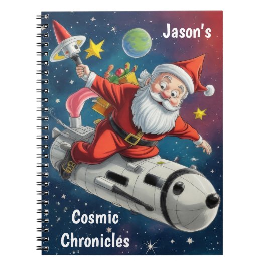 Space Sinterklaas gepersonaliseerd Notitieboek (Voorkant)