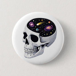 Space Skull Ronde Button 5,7 Cm