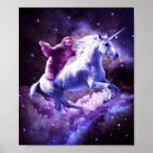 Space Sloth Riding On Unicorn Poster (Voorkant)