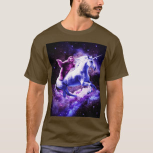 Space Sloth Riding On Unicorn T-shirt