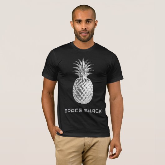 Space Snack Zilveren Ananas T-shirt (Voorkant volledig)
