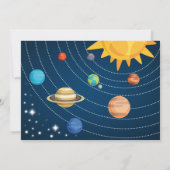 Space Solar System Baby shower Invitation Kaart (Achterkant)