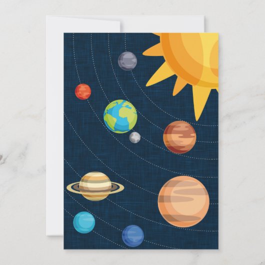 Space Solar System Baby shower Invitation Kaart (Achterkant)