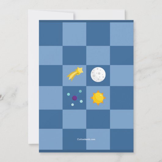 Space Squares Fotouitnodiging Kaart (Achterkant)