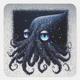 Space Squid Vierkante Sticker
