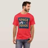 Space Squids Retro Videospel vrienden T-shirt (Voorkant volledig)