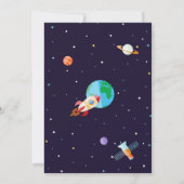 Space Star Birthday Invitation Out Of This World Kaart (Achterkant)