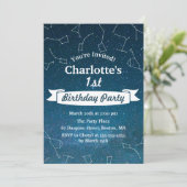 Space Star Constellation Astronomer Birthday Party Kaart (Staand voorkant)