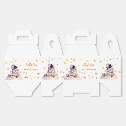 Space Stars & Astronauten Kinderen verjaardag Bedankdoosjes (Ongevouwen)