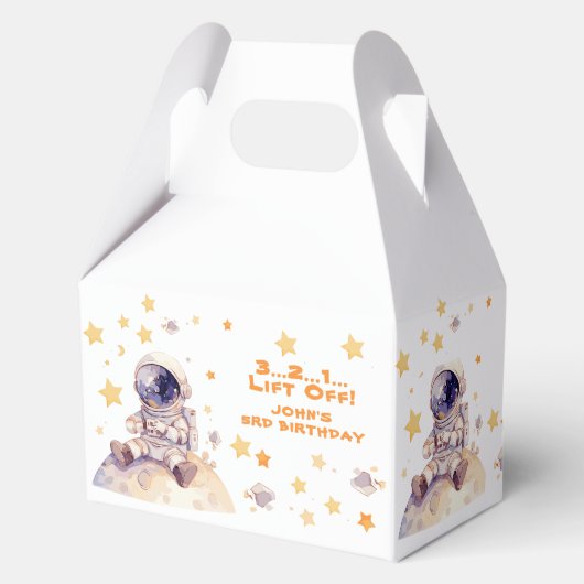 Space Stars & Astronauten Kinderen verjaardag Bedankdoosjes (Achterkant)