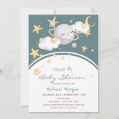Space Stars Clouds Planet Rit Voorbij Baby Shower Kaart (Voorkant)