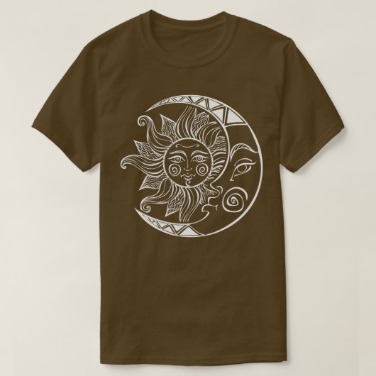 Space Stars Constellation Retro Sun Moon Cool Cosm T-shirt (Design voorkant)