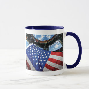 Space Station American Flag Earth Orbit Mok