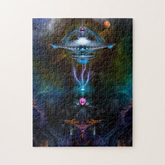 Space Station Ansarious Fractal Art Legpuzzel (Verticaal)