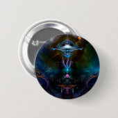 Space Station Ansarious Fractal Art Ronde Button 5,7 Cm (Voorkant /achterkant)