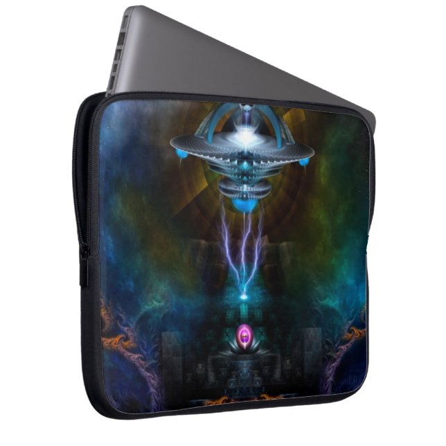 Space Station Ansarious-laptophoes Laptop Sleeve (Voorkant Rechts)