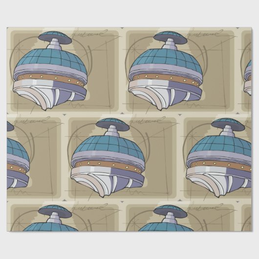 Space Station Sketch Cadeaupapier (Vlak)