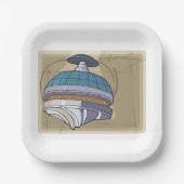 Space Station Sketch Papieren Bordje (Voorkant)