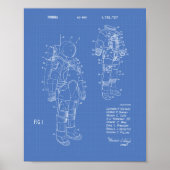 Space Suit 1973 Patent Art - Blauwdruk Poster (Voorkant)