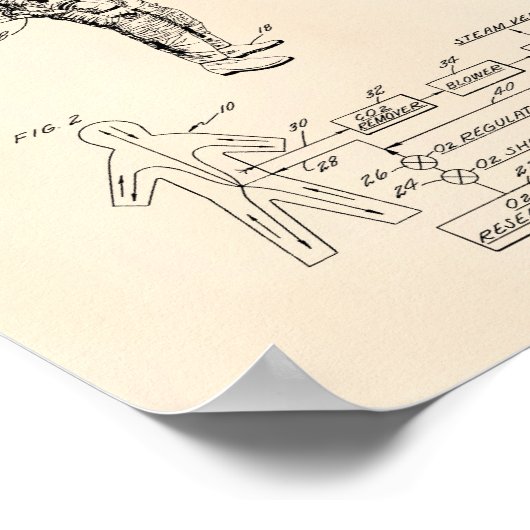 Space Suit Heat Exchange 1967 Patent Old Peper Poster (Hoek)