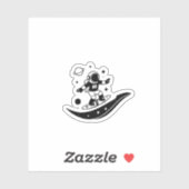 “Space Surfer – Minimalist Astronaut Cosmic Ride Sticker (Vel)