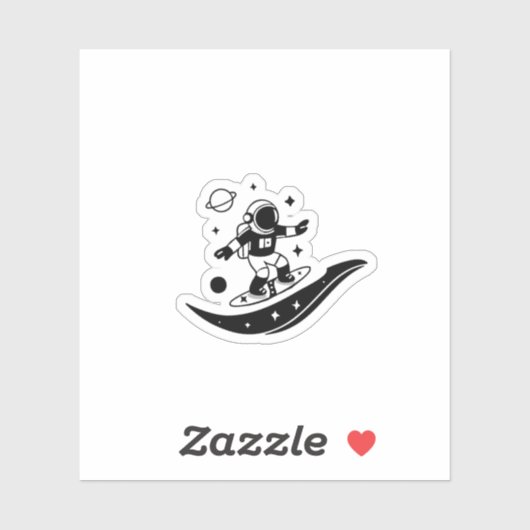 “Space Surfer – Minimalistische astronaut kosmisch Sticker (Vel)