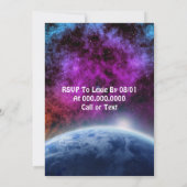 Space Sweet Sixteen Birthday Party Kaart (Achterkant)