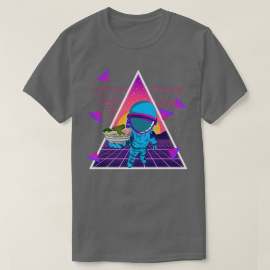 Space Synthwave vloed Ramen Noodles 90s Art As T-shirt (Design voorkant)