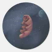SPACE TARDIGRADE RONDE STICKER (Voorkant)
