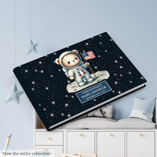 Space Teddy Bear Astronaut Boy Baby shower Inlogge Gastenboek