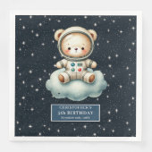 Space Teddy Bear Astronaut Napkins Boy Verjaardag Servet (Voorkant)