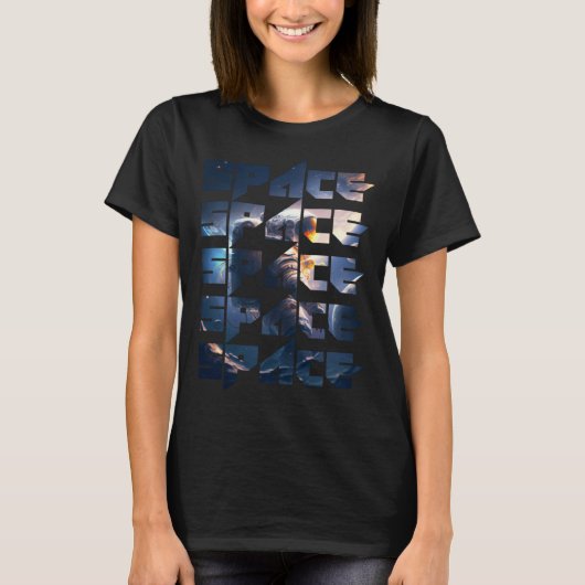 Space Text Solar System Galactic Astro Space Enthu T-shirt (Voorkant)