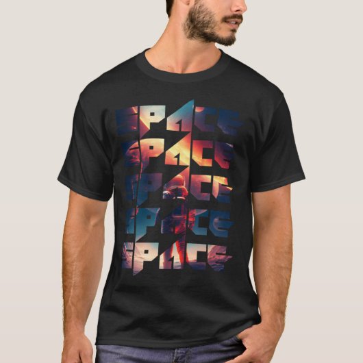 Space Text Solar System Galactic Astro Space Enthu T-shirt (Voorkant)