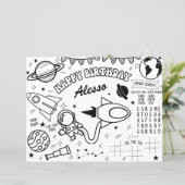 Space Thema Astronaut Kleurplaat Verjaardag Decor (Staand voorkant)