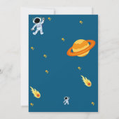 Space Theme 5th Birthday Invitation for Boys Kaart (Achterkant)