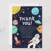 Space Theme-Baby shower Bedankkaart (Voorkant)