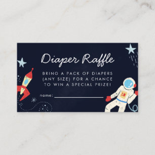 Space Theme Baby shower Luier Raffle Ticket Informatiekaartje