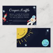 Space Theme Baby shower Luier Raffle Ticket Informatiekaartje (Voorkant / Achterkant)