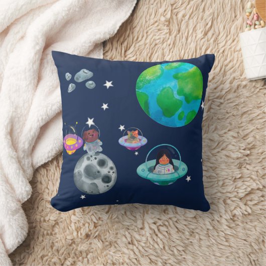 Space theme for children's room. kussen (Deken)