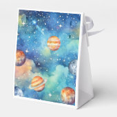 Space Theme Galaxy Planets Waterverf Dank u Bedankdoosjes (Achterkant)